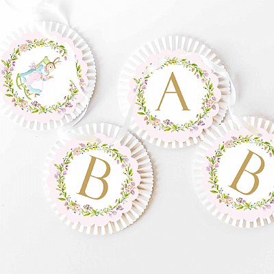 Bunny Garden Rosette Banner