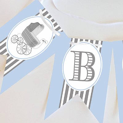 Pram Cameo Double Pennant Banner