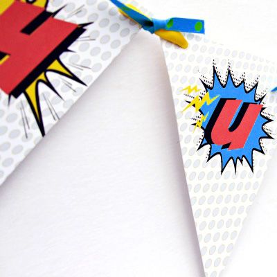 Super Hero Pennant Banner