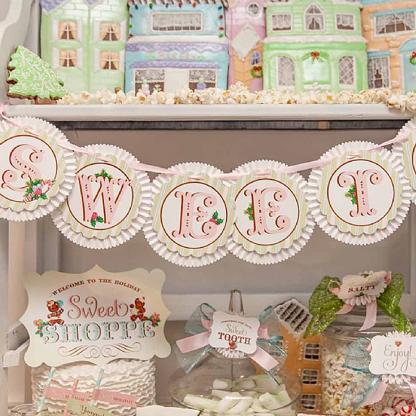 "Sweets" Sweet Holiday Rosette Banner