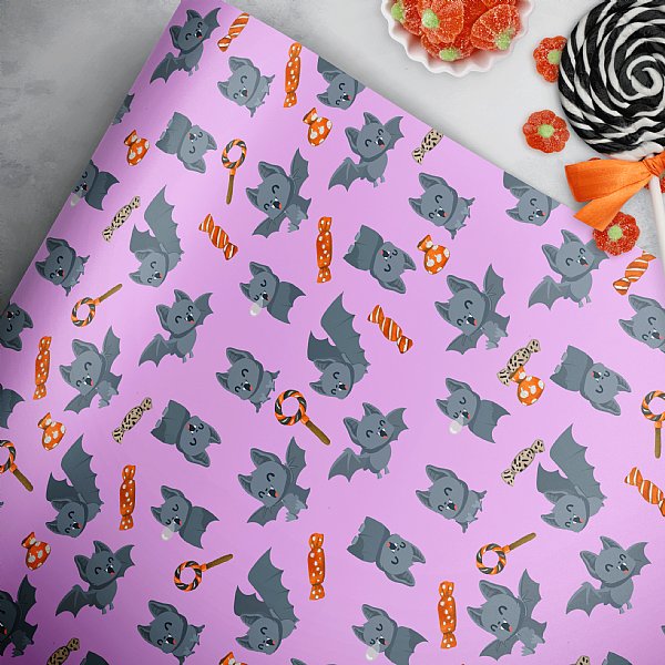 Batty about Candy Halloween Gift Wrap