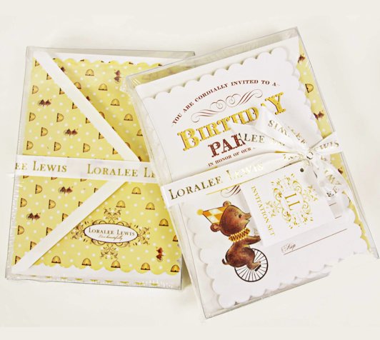 Birthday Bear Fill-in-the-Blank Invitation Set