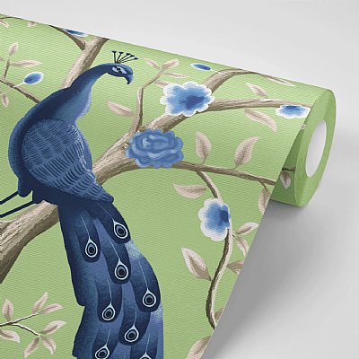 Birds of Happiness Mural Wallpaper (Green)