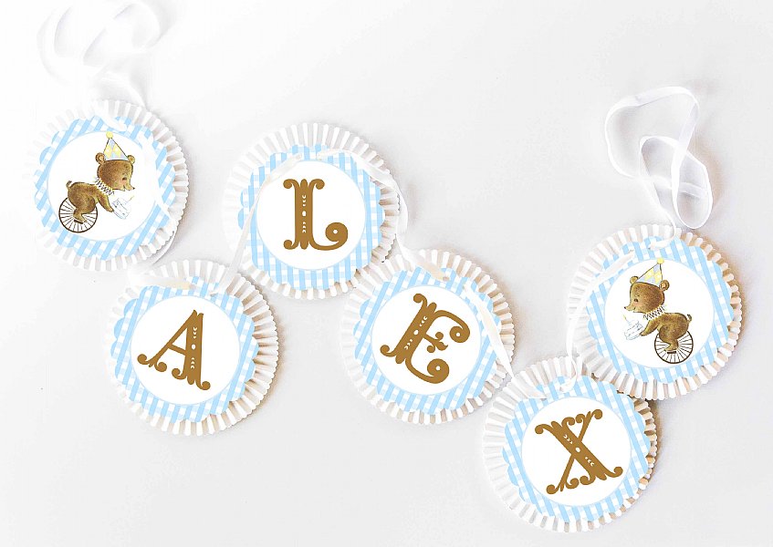 First Birthday Bear Rosette Banner