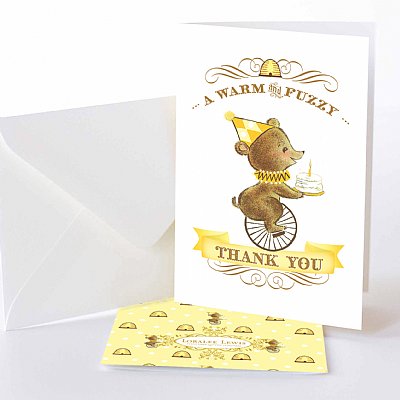 Birthday Bear Thank You Notes