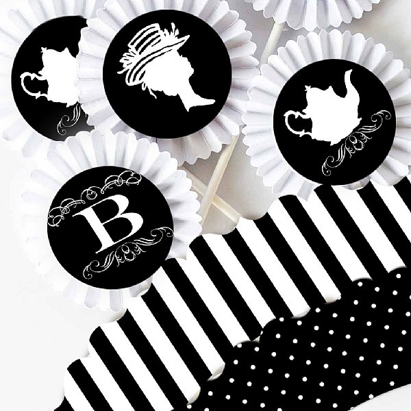 Black and White Cupcake Kit