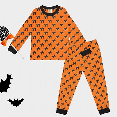 Black Cat Children's Long Sleeve PJ Set