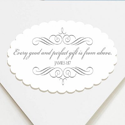 Blessing Scallop Oval Stickers