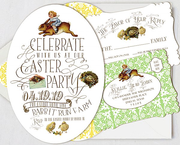 Bohemian Bunny Postcard Invitation Insert