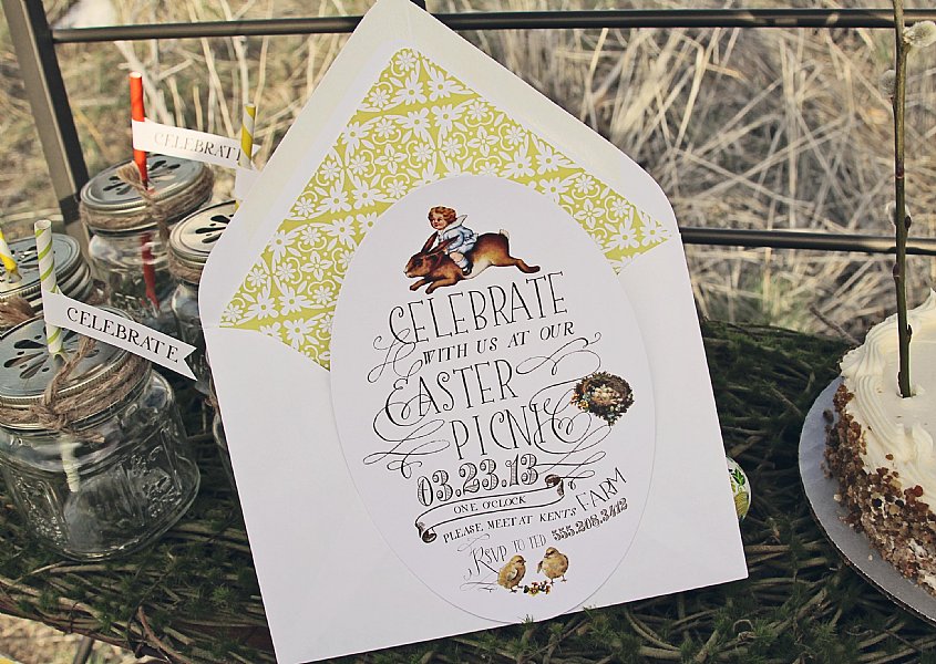 Bohemian Bunny Invitation