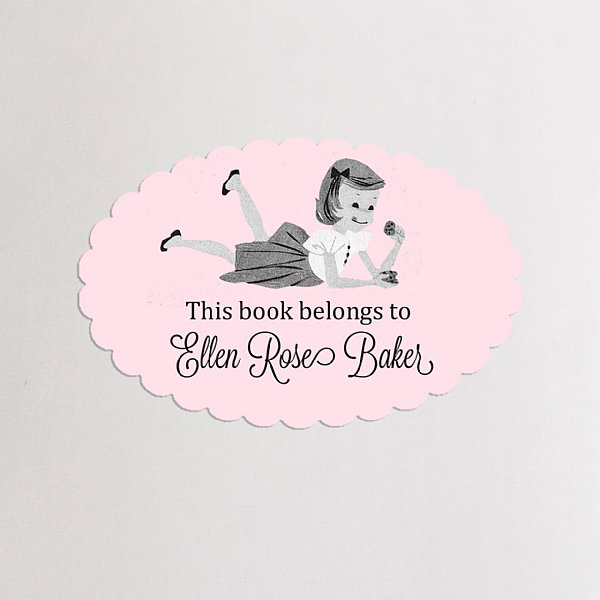 Books & Cookies Scallop Bookplate Stickers
