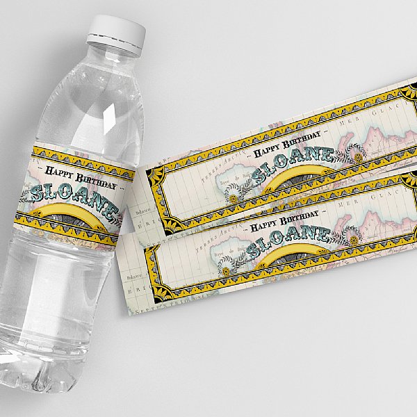 Around the World Water Bottle Labels