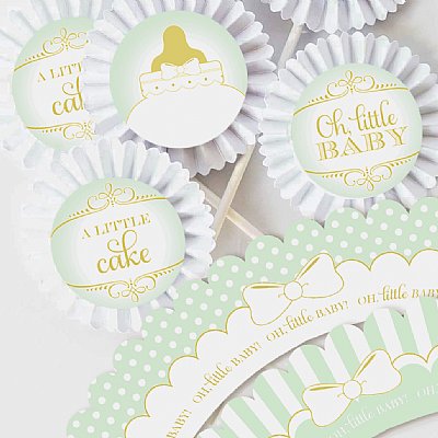 Baby Bottle Cupcake Kit (Green)