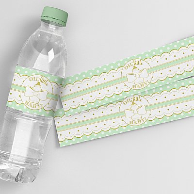 Baby Bottle Water Bottle Labels (Green)