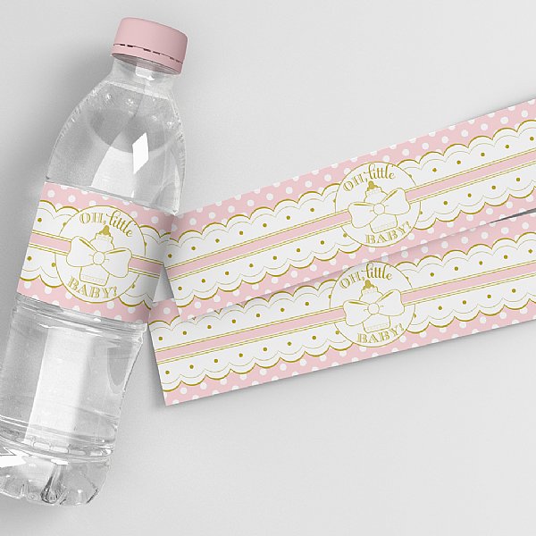 Baby Bottle Water Bottle Labels (Pink)