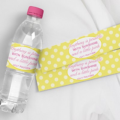 Pink and Sunshine Water Bottle Labels (Cakery Collection)