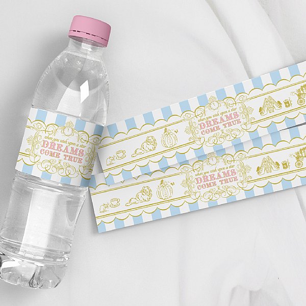 Cinderella Water Bottle Labels
