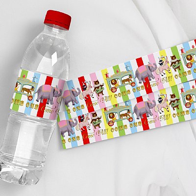 Circus Water Bottle Labels 