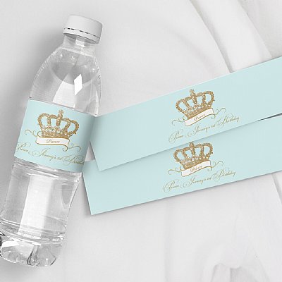 Crown Prince Blue Water Bottle Labels
