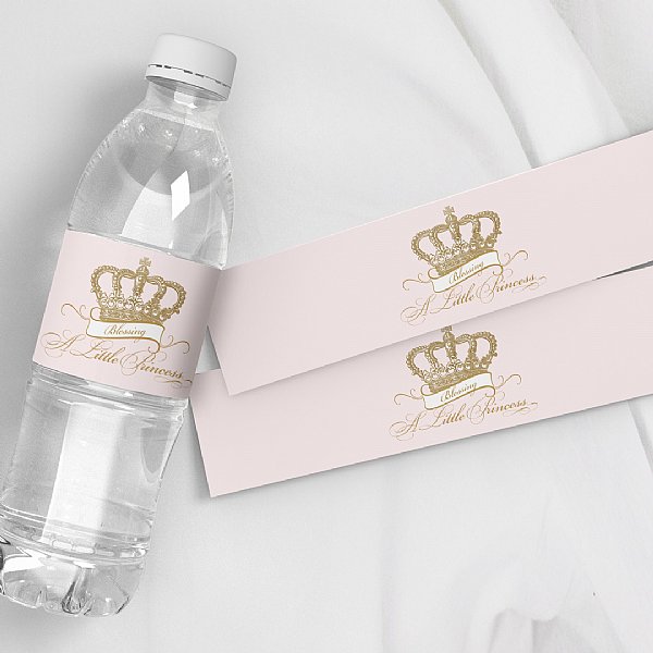 Crown Princess Water Bottle Labels