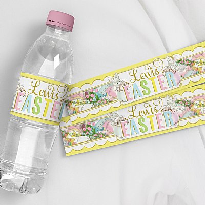 Easter Eggs Water Bottle Labels