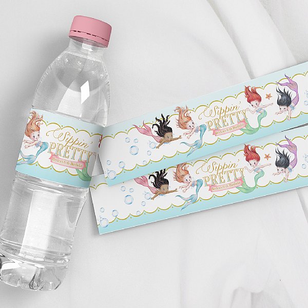 Mermaid Water Bottle Labels