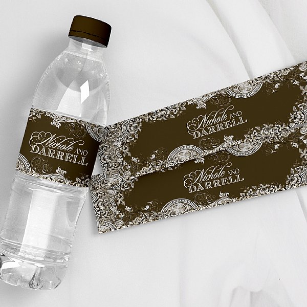 Nichole Collection Water Bottle Labels (Chocolate)