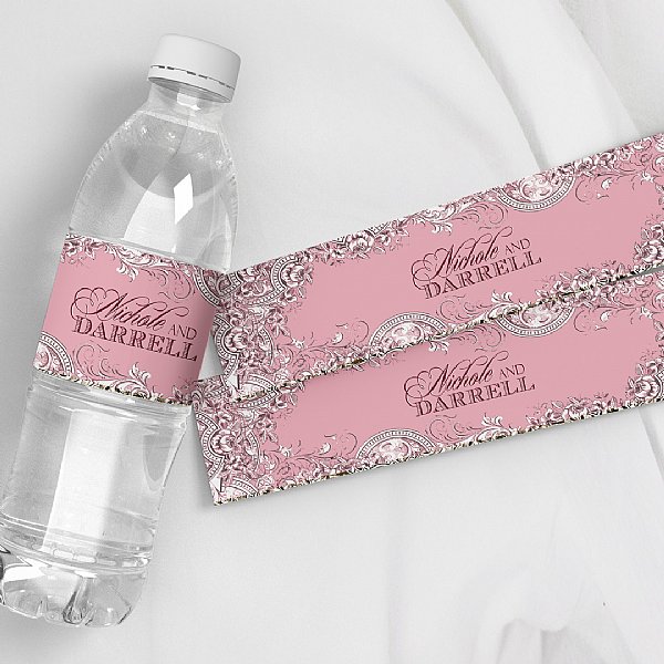 Nichole Collection Water Bottle Labels (Rose)