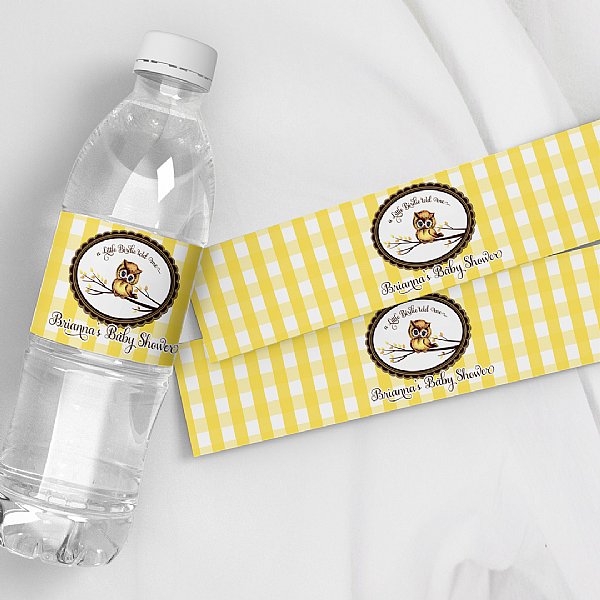 Baby Owl Water Bottle Labels