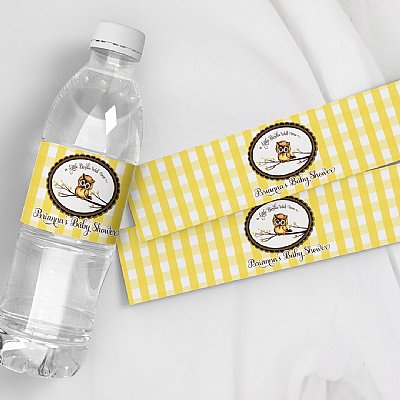 Baby Owl Water Bottle Labels