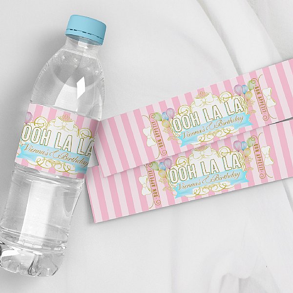 Paris Water Bottle Labels