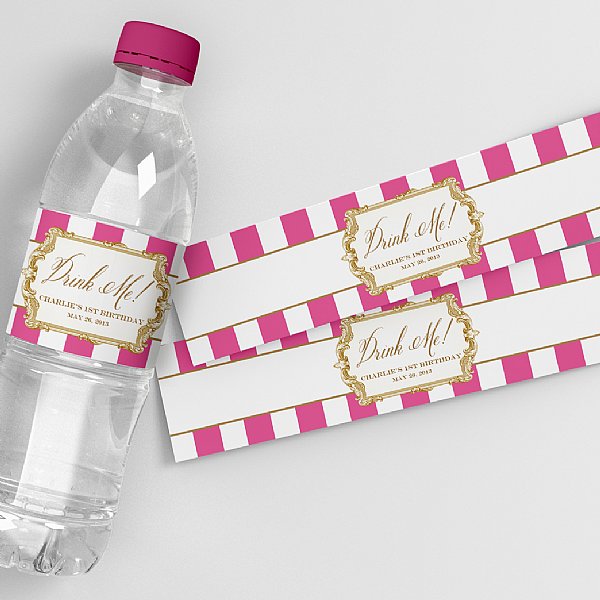 Alice in Wonderland Water Bottle Labels