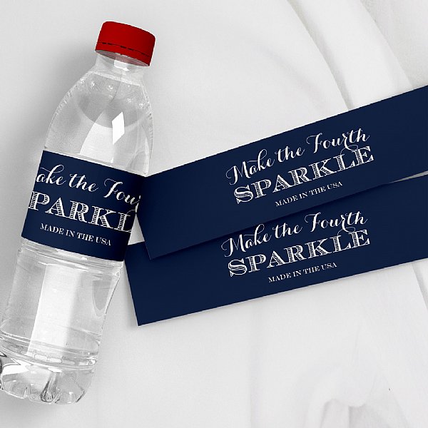 Fourth of July Water Bottle Labels
