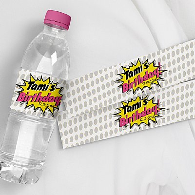 Super Girl Water Bottle Labels