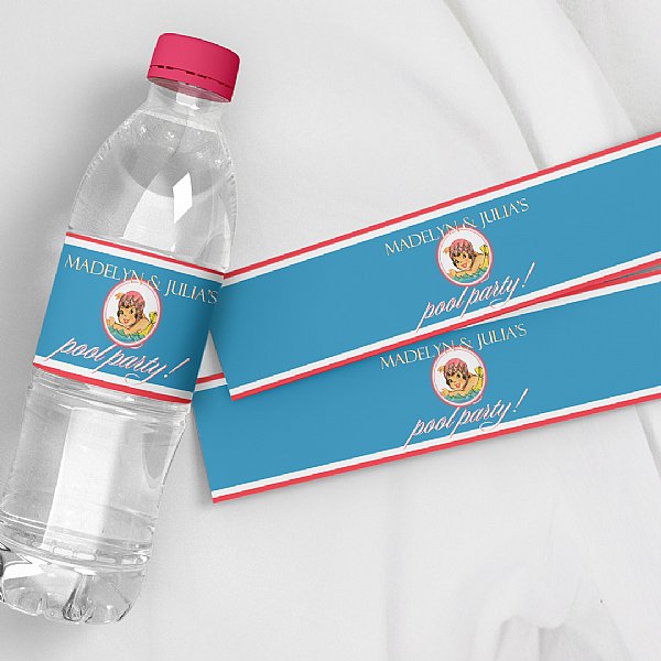 Sweetie Swim Cap Water Bottle Labels