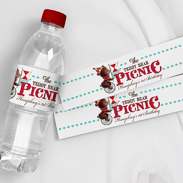 Teddy Bear Picnic Water Bottle Labels