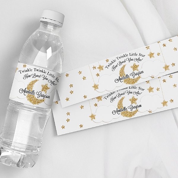 Twinkle Little Star Water Bottle Labels