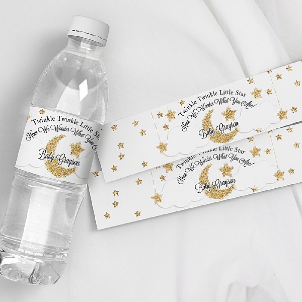 Twinkle Little Star Water Bottle Labels