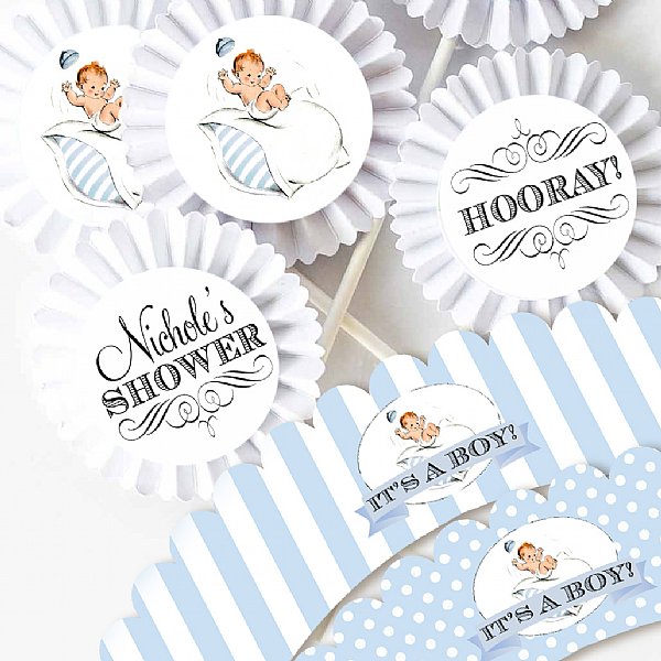 Bouncing Baby Boy Cupcake Kit (Fair Skin Tone)