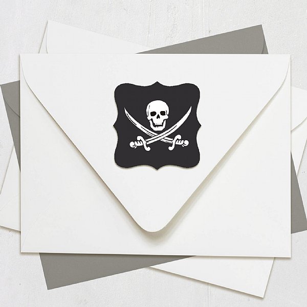 Buccaneer Pirate Skull Luxe Stickers