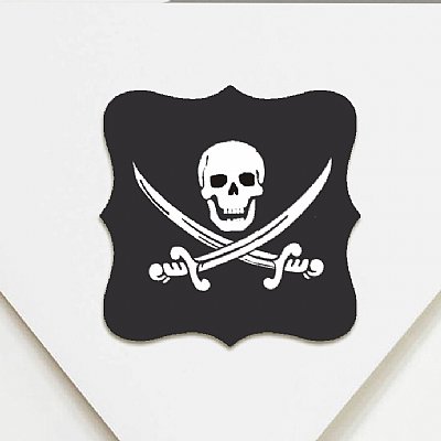 Buccaneer Pirate Skull Luxe Stickers