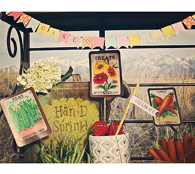 Vintage Seed Buffet & Party Signs (Bohemian Bunny Collection)