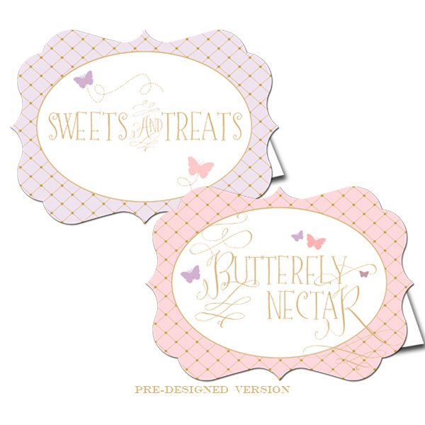 Butterfly Wings Buffet & Party Signs