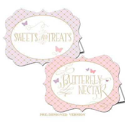 Butterfly Wings Buffet & Party Signs