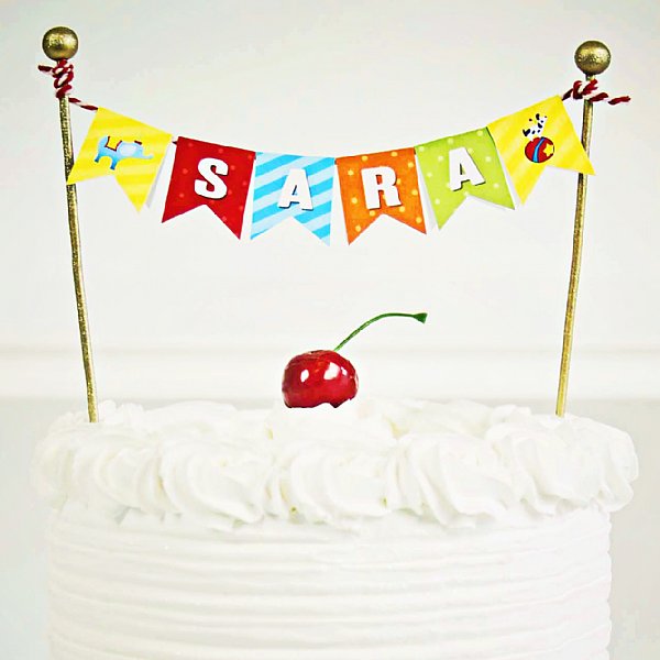 Animals on Parade Cake Bunting Banner