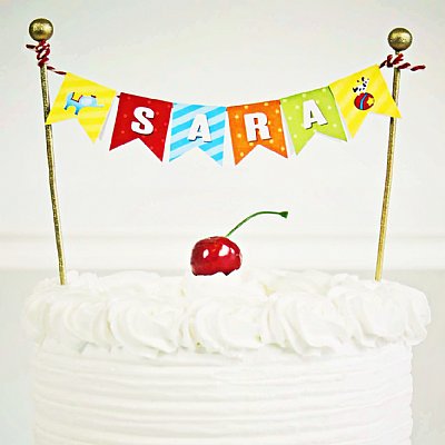 Animals on Parade Cake Bunting Banner