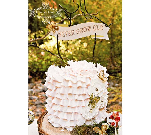 Pixie Fairy 9"  Never Grow Old Scroll Cake Banner
