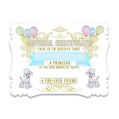 Paris Fur-ever Friend Certificates