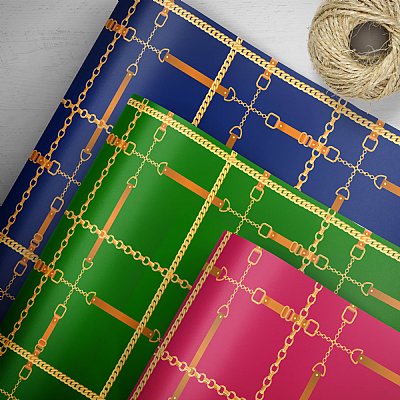 Chain Plaid Gift Wrap