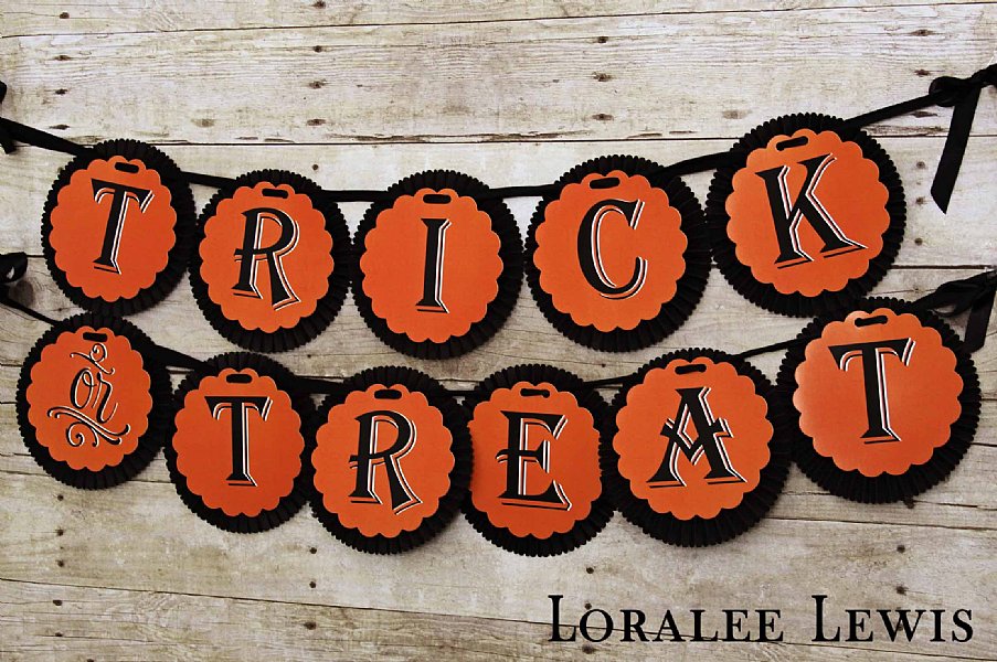 Children's Silhouette Trick or Treat Rosette Banner